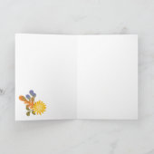 秋のフローラお誕生日ケーキカード – グリーンBG カード (内部)