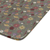 秋のフローラが緑の背景を受け入れ カッティングボード (角)