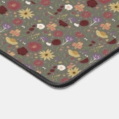 秋のフローラが緑の背景を受け入れ デスクマット (コーナー)