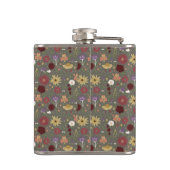 秋のフローラが緑の背景を受け入れ フラスク (裏面)