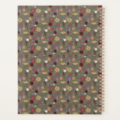 秋のフローラが緑の背景を受け入れ プランナー手帳 (裏面)