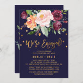 秋のフローラとリースのバックアップ婚約した中 招待状 (正面/裏面)