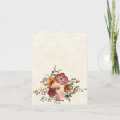 秋のフローラと金ゴールド結婚の サンキューカード (裏面)