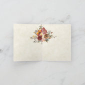 秋のフローラと金ゴールド結婚の サンキューカード (内部)