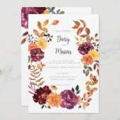 秋のフローラとBoId水彩開花 招待状 (正面/裏面)