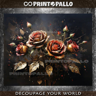 秋のフローラの構成バラ- 薄葉紙