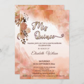 秋のフローラはカンタローペの水色のクリンを赤くした 招待状 (正面/裏面)