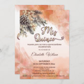 秋のフローラはカンタローペの水色のクリンを赤くした 招待状 (正面/裏面)