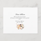 秋のフローラは私のメイド・オブ・オーナー(花嫁付き添い人)カード インビテーションポストカード (裏面)