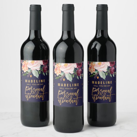 秋のフローラは私の個人的な付き添い人 ワインラベル (ボトル)