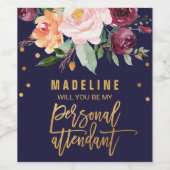 秋のフローラは私の個人的な付き添い人 ワインラベル (シングルラベル)