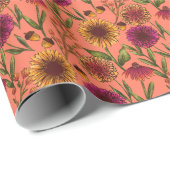 秋のフローラひまわり畑オンコーラルピンク ラッピングペーパー (ロールコーナー)