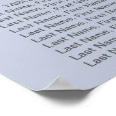 秋のフローラほこりっぽい青い座席表 ポスター (角)