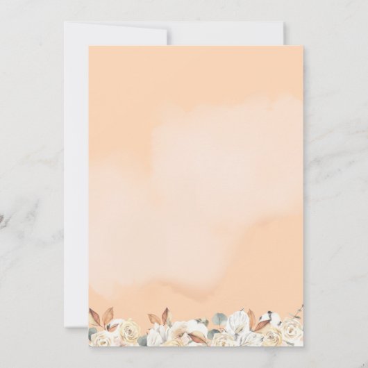 秋のフローラア小さなカボチャ秋の赤ちゃんシャワー 招待状 (裏面)