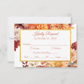 秋のフローラウェディングRSVPカード 出欠カード (正面)