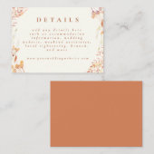 秋のフローラウォーターカラー結婚ボホ自然 エンクロージャーカード (正面/裏面)