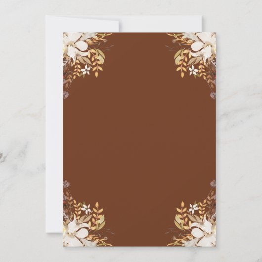 秋のフローラエレガントカボチャ感謝祭ディナー 招待状 (裏面)