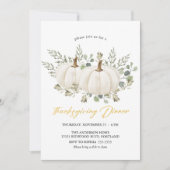 秋のフローラエレガントカボチャ感謝祭ディナー 招待状 (正面)