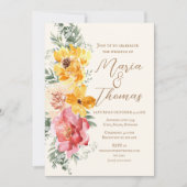 秋のフローラエレガントフラワー結婚式招待状 招待状 (正面)