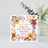 秋のフローラエレガントフレームで親しみやすいディナー シーズンカード (スタンド正面)