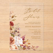 秋のフローラエレガントブライダルシャワー招待 アクリル招待状 (正面)