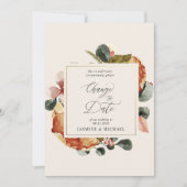 秋のフローラエレガント日付の変更招待状 招待状 (正面)