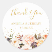 秋のフローラエレガント金ゴールドお願い ラウンドシール (正面)