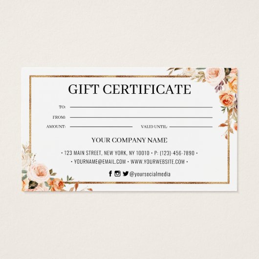 秋のフローラカスタマイズギフト証書 (裏面)