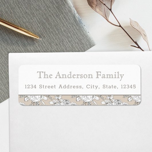 秋のフローラカスタム差出人住所ラベル ラベル