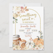 秋のフローラカボチャラテ醸造赤ちゃんシャワー 招待状 (正面)