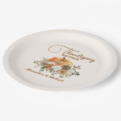 秋のフローラカボチャ感謝祭ディナー ペーパープレート (アングル)