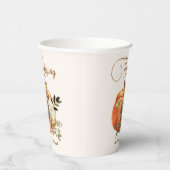 秋のフローラカボチャ感謝祭ディナー 紙コップ (右)