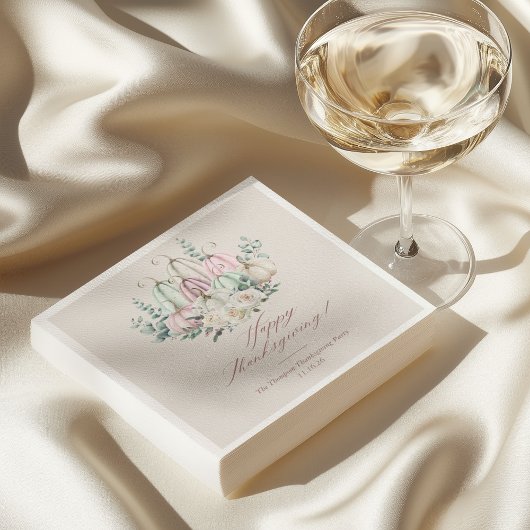 秋のフローラカボチャ感謝祭 スタンダードカクテルナプキン