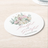 秋のフローラカボチャ感謝祭 ラウンドペーパーコースター (アングル)