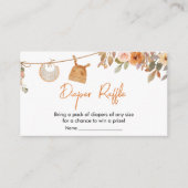 秋のフローラカボチャ赤ちゃんシャワーおむつラッフル エンクロージャーカード (正面)