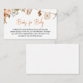 秋のフローラカボチャ赤ちゃんシャワーブックベビー エンクロージャーカード (正面/裏面)