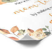 秋のフローラカボチャ赤ちゃんシャワー封筒ステーション ポスター (角)