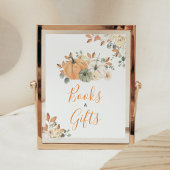 秋のフローラカボチャ赤ちゃんシャワー本とギフト ポスター