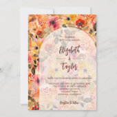 秋のフローラコラージュすべての結婚式の招待 招待状 (正面)