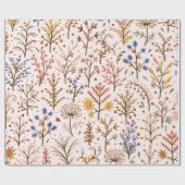 秋のフローラシームレスなパターン。ブラジャー・ドードル・プラント ラッピングペーパー (フラット)