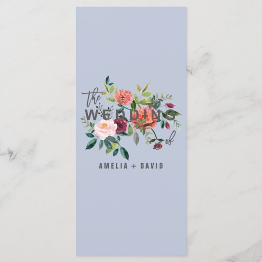 秋のフローラダスティブルーディナーメニューカード メニュー (裏面)