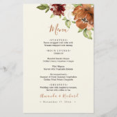 秋のフローラダークオレンジ結婚のメニュー (正面)