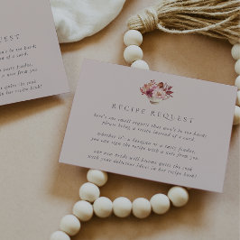 秋のフローラティーカップブライダルシャワーレシピ要求 エンクロージャーカード