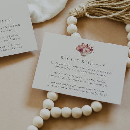 秋のフローラティーカップブライダルシャワーレシピ要求 エンクロージャーカード