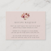 秋のフローラティーカップブライダルシャワーレシピ要求 エンクロージャーカード (正面)