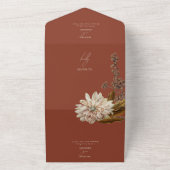 秋のフローラテラコッタウォーターカラー秋の結婚式 オールインワン招待状 (外側)