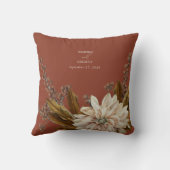 秋のフローラテラコッタウォーターカラー秋の結婚式 クッション (裏面)