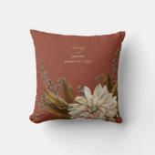 秋のフローラテラコッタウォーターカラー秋の結婚式 クッション (正面)