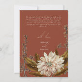 秋のフローラテラコッタウォーターカラー秋の結婚式 サンキューカード (裏面)