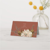 秋のフローラテラコッタウォーターカラー秋の結婚式 プレイスカード (裏面)